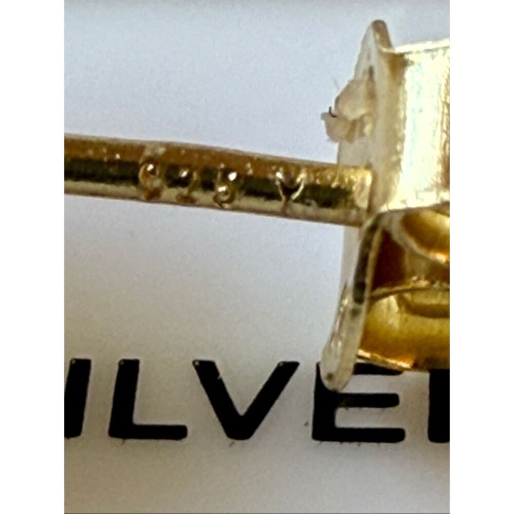 Mother of Pearl Clover Stud Earrings Gold Vermeil Beaded Trim Elegant Gift New - Picture 3 of 5